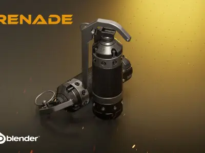 Sci-Fi Grenade 3D Model OBJ BLENDFILES 3D model