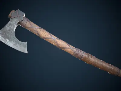 Medieval Viking Weapons and Shields Set Low-poly 3D model