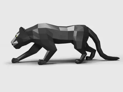 Panther Puma low poly 3D model