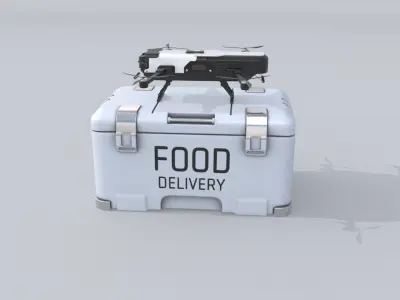 Food Delivery Drone quad copter 3D model