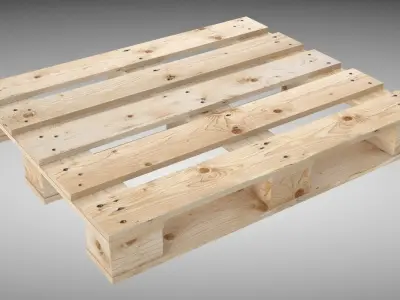 Wood Pallet Low-poly 3D model 4