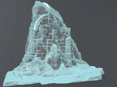 Buddha Rock Low-poly 3D model