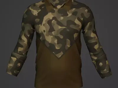 Military Soldier Clothing T-shirt Low-poly 3D model 51