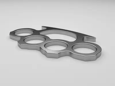 Knuckle Dusters 3D Model - 4 Different Types - Low-poly 3D model
