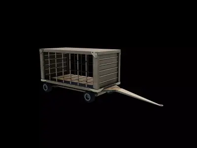Airport closed baggage trailer  3D model