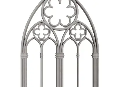 Big gothic window low-poly Low-poly 3D model