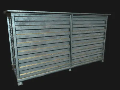 Low Poly PBR Gas Bottle Storage Cage Low-poly 3D model