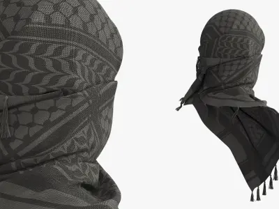  Tactical Keffiyeh Head and Face Wrap Black 