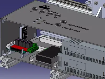 Three-axis engraving machine Low-poly 3D model