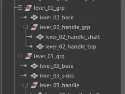 lever handle low poly for game Low-poly 3D model