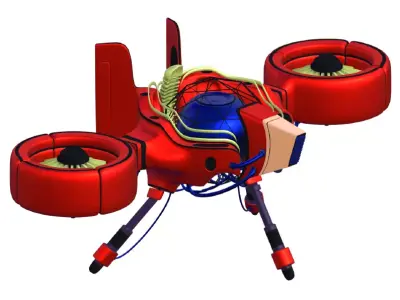 space battle drone Low-poly 3D model
