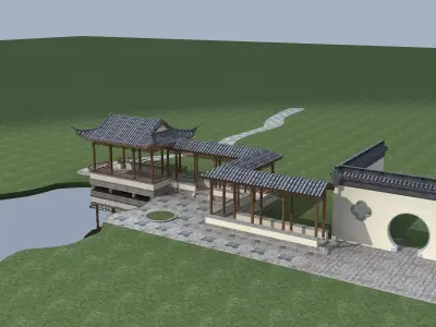 Chinese Style Architecture 3D model get