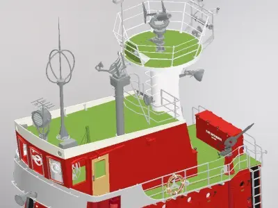Firefighting boat Strazak 3 Part 6 of 6 group T 3D print model