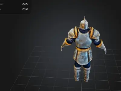 Free Armored Knight Free low-poly 3D model