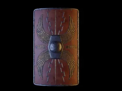 Roman shield Scutum Low-poly 3D model