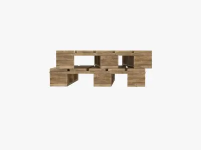 4K Wooden Shelves Pallet Rack Low-poly 3D model