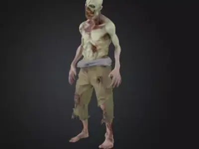 Zombie 3D Model Realistic Horror Sculpture Free 3D print model