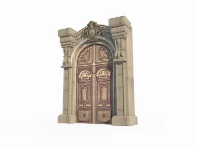Classical entrance of architectural structure 3D model
