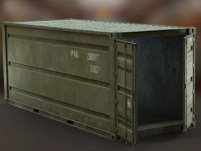 Industrial - Army Container PBR Low-poly 3D model