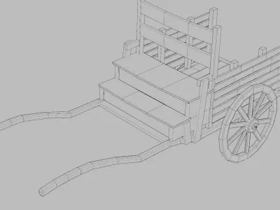 Horse Cart Low-poly 3D model get
