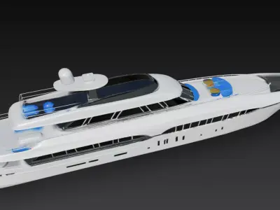 Modern Luxury Super Yacht 3D Model 3D print model
