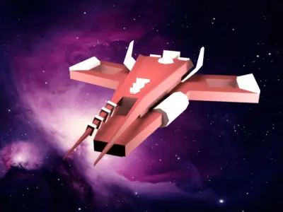 Lowpoly spaceship pack Free low-poly 3D model