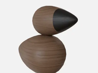 Wood bird Low-poly 3D model