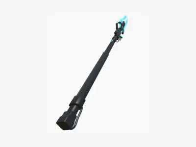 SciFi War Spear A01 Black Blue - Character Design Fashion Low-poly 3D model