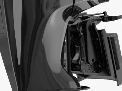  V8 Outboard Engine 300HP Black White 