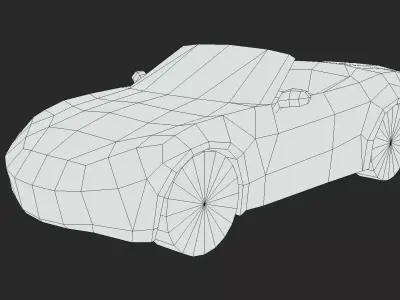 Modern Sports Car Convertible Low-poly 3D model