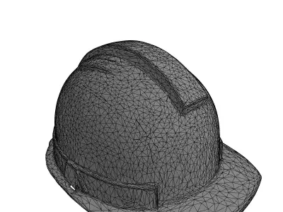 Damaged Construction Hard Hat Low-poly 3D model