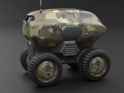 Military Sci-Fi Droid Low-poly 3D model