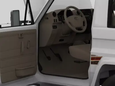 Saudi police toyota land cruiser j71 with engine Low-poly 3D model