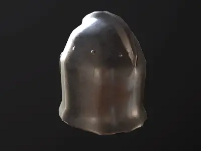 Medieval Steel Helmet - PBR Game Ready Low-poly 3D model