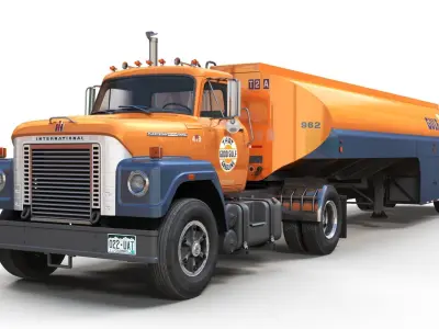 International Fleetstar vintage tanker Low-poly 3D model