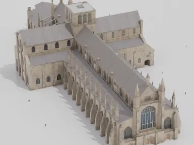 Winchester Cathedral Low-poly 3D model