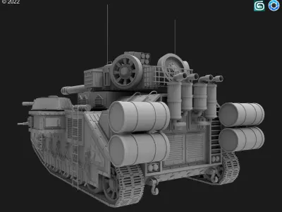 Concept Tank 1- Clay Version 3D model