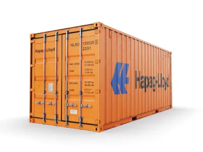 20 feet Hapag-Lloyd standard shipping container 3D model