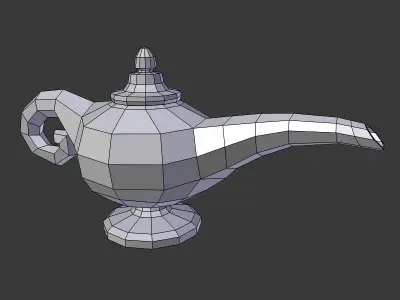 Cartoon Magic Lamp Low-poly 3D model