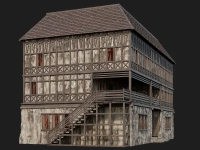 Old Medieval House 4K Textures GameReady 152 Low-poly 3D model