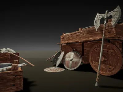 Viking Weapon Pack Low-poly 3D model