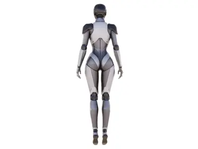 Fembot AI Assistant Low-poly 3D model