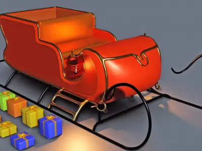 Santas Sleigh Free 3D model