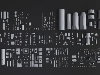 Kitbash Kit - 400 Original Star Wars Parts 3D model