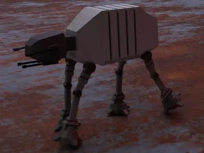 Robot low poly full rigged blender Low-poly 3D model