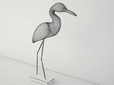 Small Egret Statue 3D model