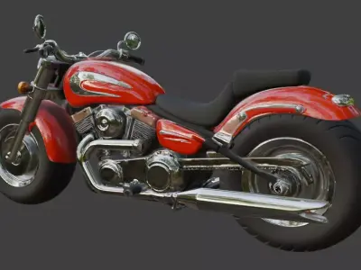 Cartoon Red Motorcycle 3D Model 3D model buy
