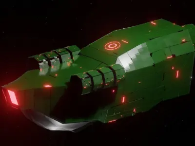 Interceptor I Spaceship Low-poly 3D model