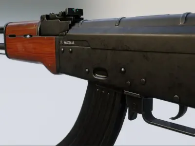AK-47 Assault Rifle Free low-poly 3D model