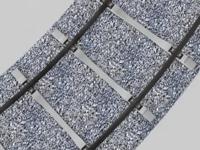 Realistic Railroad  Module Set 3D model